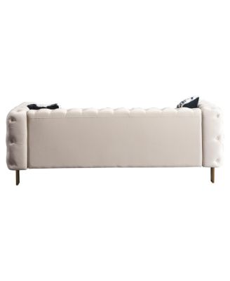 Modern Velvet Sofa Cream