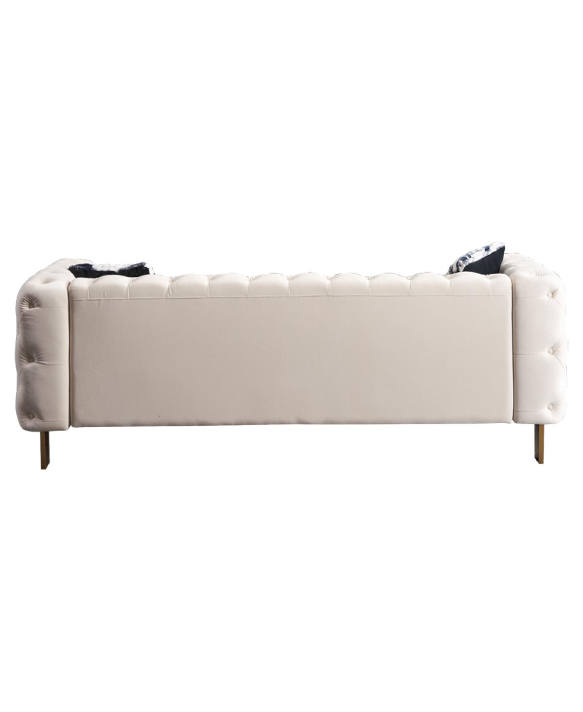 Simplie Fun Modern Velvet Sofa Cream