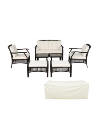 7 Pieces Outdoor Patio Furniture Set with Waterproof Cover