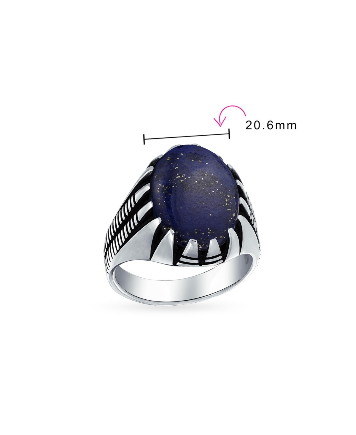Bling Jewelry Biker Jewelry Mens Animal Claw Set Large Oval Cabochon Signet Statement Western Ring Oxidized Silver