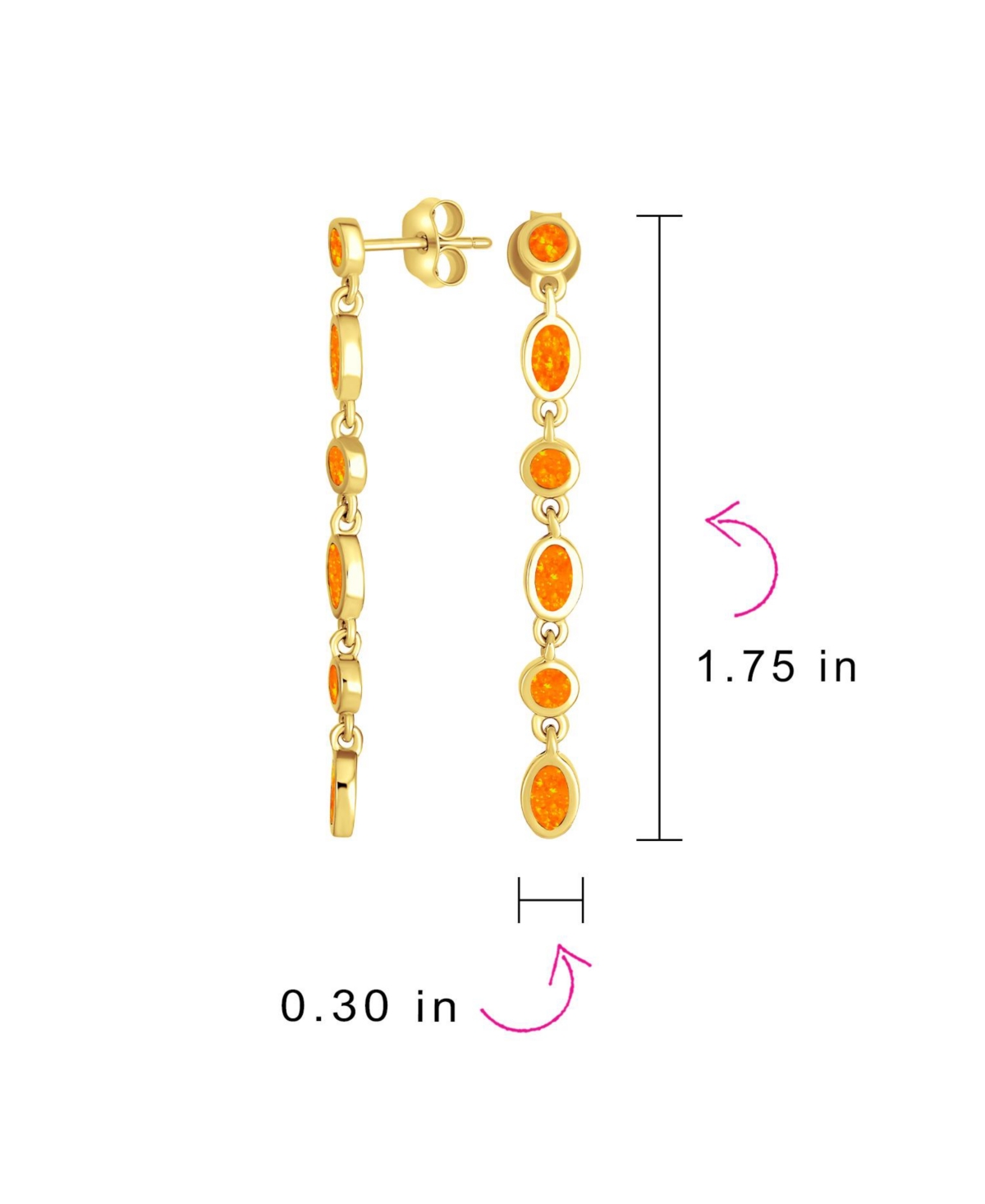 Bling Jewelry Geometric Multi Alternating Bezel Oval Round Circles Strand Long Waterfall Blue Synthetic Opal Dangle Earrings Sterling Silver inch