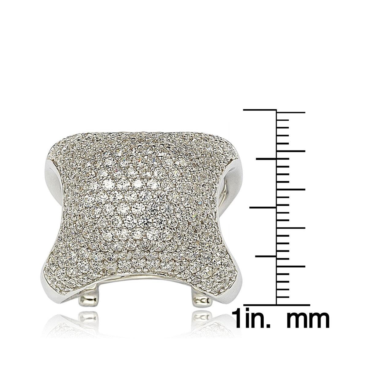 Suzy Levian New York Suzy Levian Sterling Silver Cubic Zirconia Pave Standup Ring