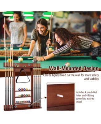 Wall-mounted Billiards Pool Cue Rack Only