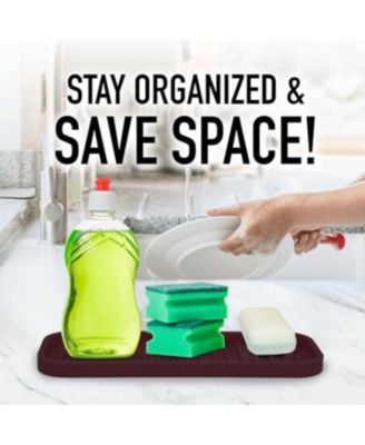 Silicone Sponge Holder for Kitchen Sink - Flexible Multipurpose Soap Tray