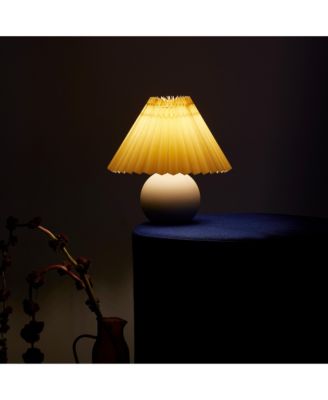 Serena 10" Ceramic LED Table Lamp with Pleated Shade