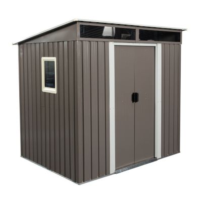 6FT X 5FT Outdoor Metal Storage Shed With Window Transparent Plate