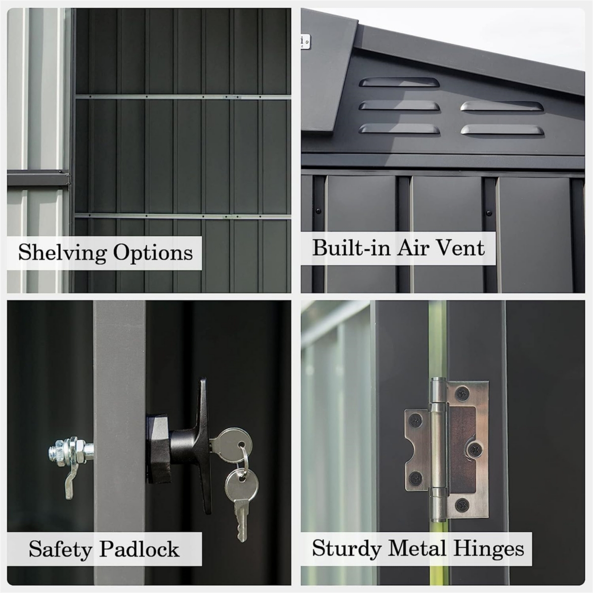 Metal Outdoor Storage Shed: 10'x8' With Lockable Door