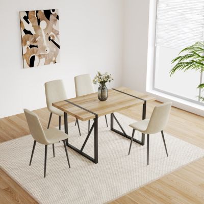 MDF Dining Table Set with Modern Chairs