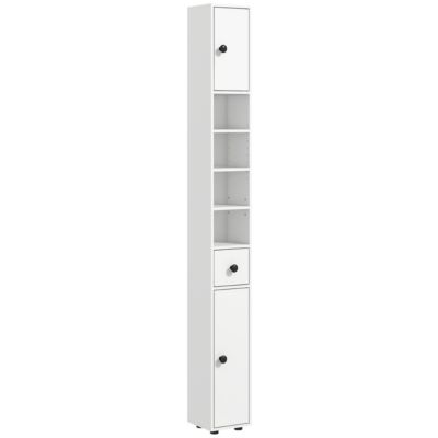 71" Tall White Storage Cabinet with Adjustable Shelves