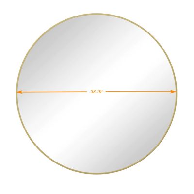 Streamdale 39" Gold Metal Framed Circular Wall Mirror