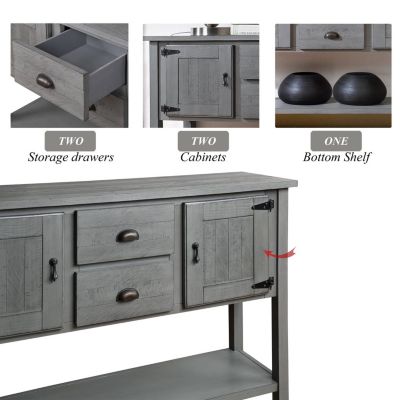 48" Solid Wood Console Table with 3 Drawers