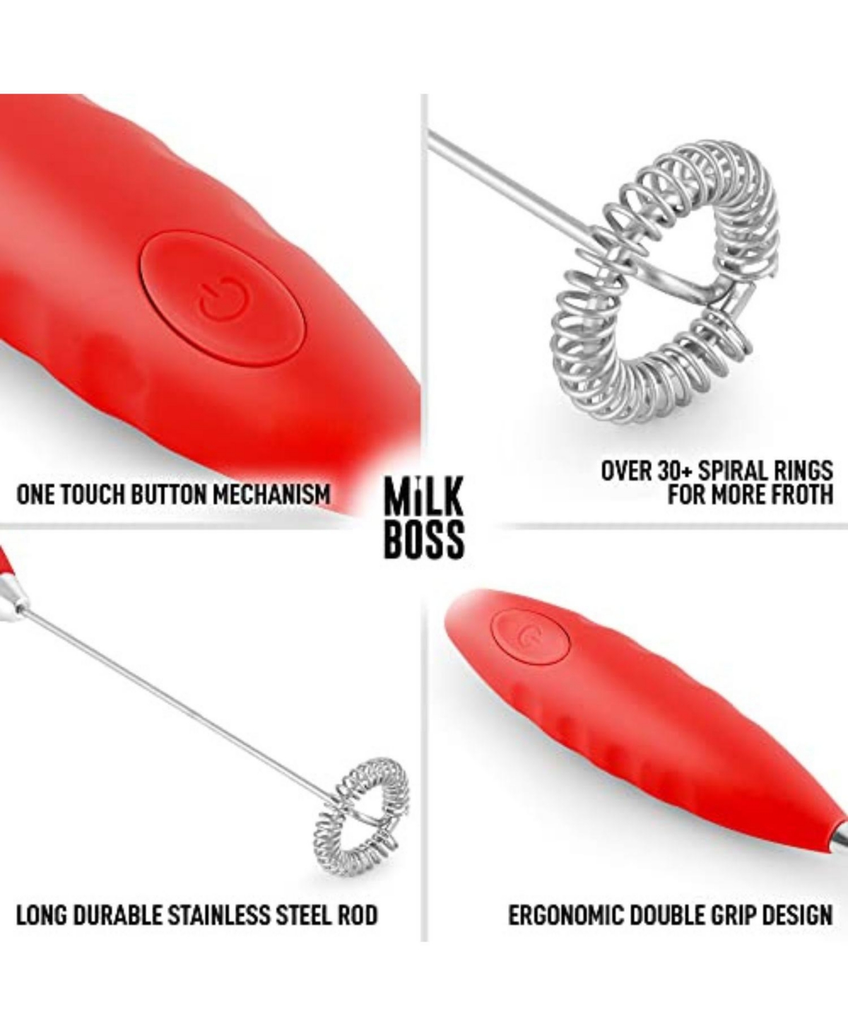 Zulay Kitchen Milk Boss Milk Frother for Coffee With Batteries Included