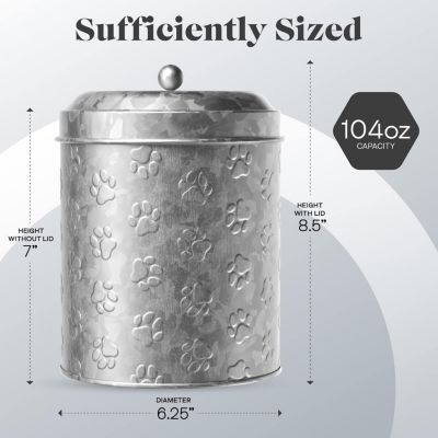 Puppy Paws Metal Food Canister, Medium, 104 oz.