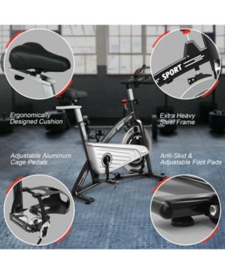 Indoor Exercise Bike with Heart Rate Sensors and Digital Monitor for Home Workouts