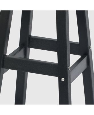 29" HDPE Outdoor Patio Square Bar Stools (Set of 2)