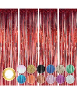 4-Pack Curtain Photo Booth Backdrop Streamers Party Decorations