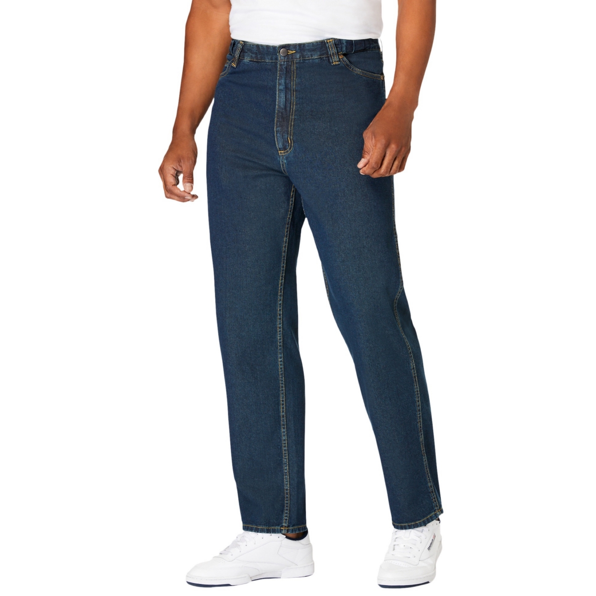 Big & Tall Expandable Waist Relaxed Fit Jeans - Black denim