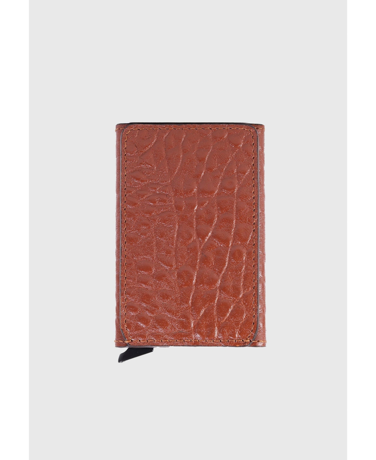 Men's Genuine Leather Elephant Pattern Card Holder - Brown