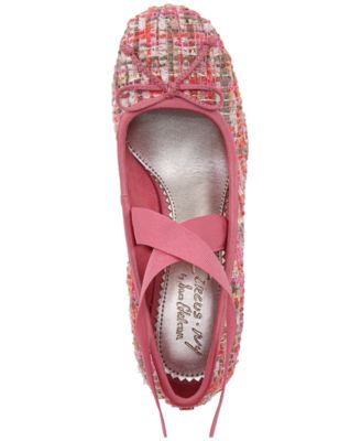  Della Lace-Up Block-Heel Ballet Pumps