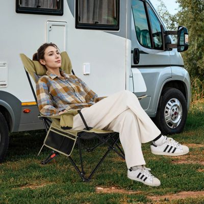 Folding Camping Chair with Detachable Footrest