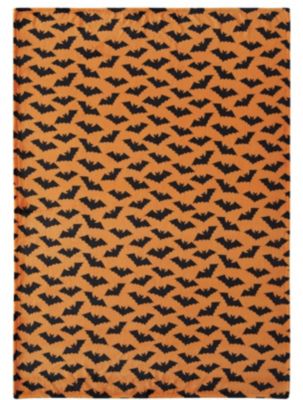 Halloween Spooky Bats Pumpkin Orange & Black Ultra Soft & Plush Oversized Accent Throw Blanket - 50 in. W x 70 in. L