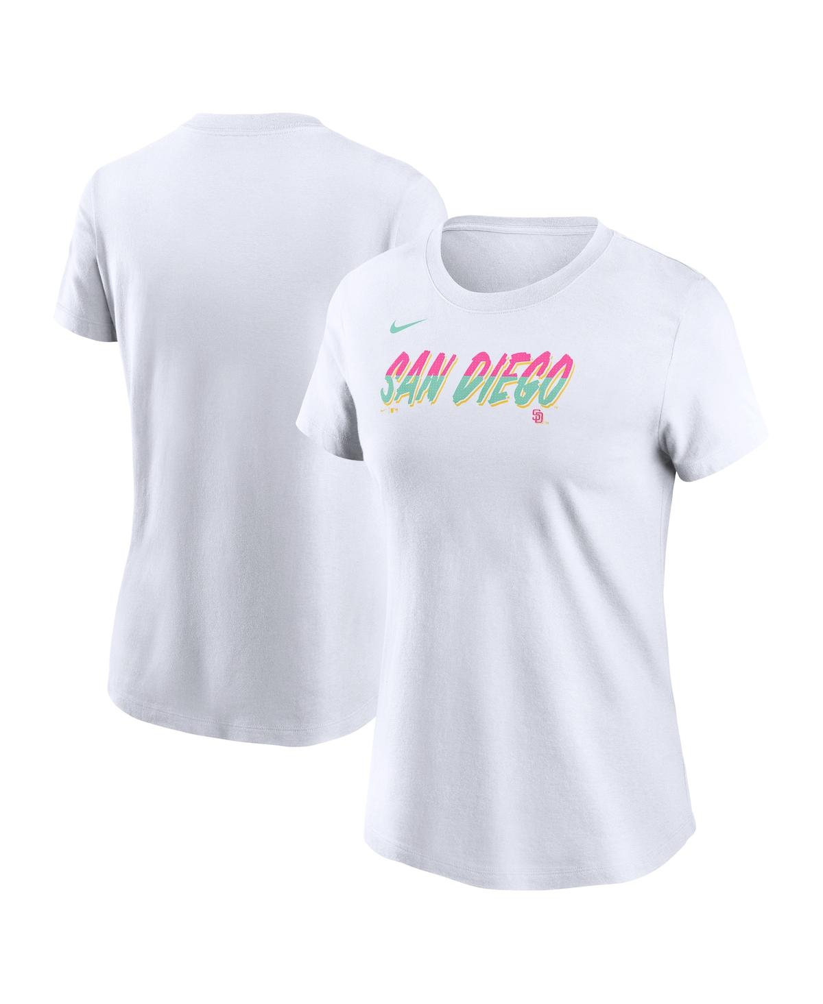 Nike San Diego Padres City Connect Wordmark  Women's Mlb T-shirt In White