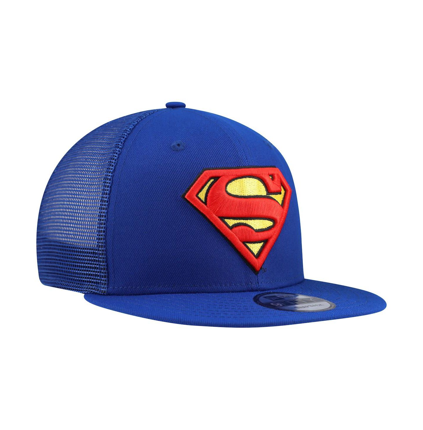 Мужская кепка New Era Blue Superman 9FIFTY Snapback Trucker Hat — фото 4