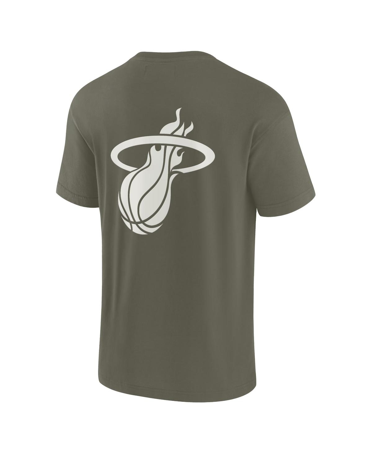 Fanatics Signature Men's and WomenMiami Heat Elements Super Soft Short Sleeve T-Shirt - Olive
