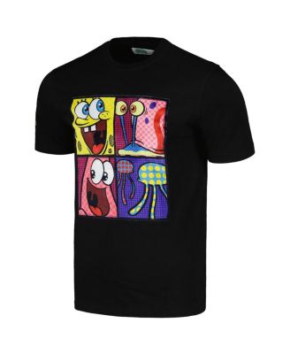 Men's and Women's Black SpongeBob SquarePants Collage T-Shirt