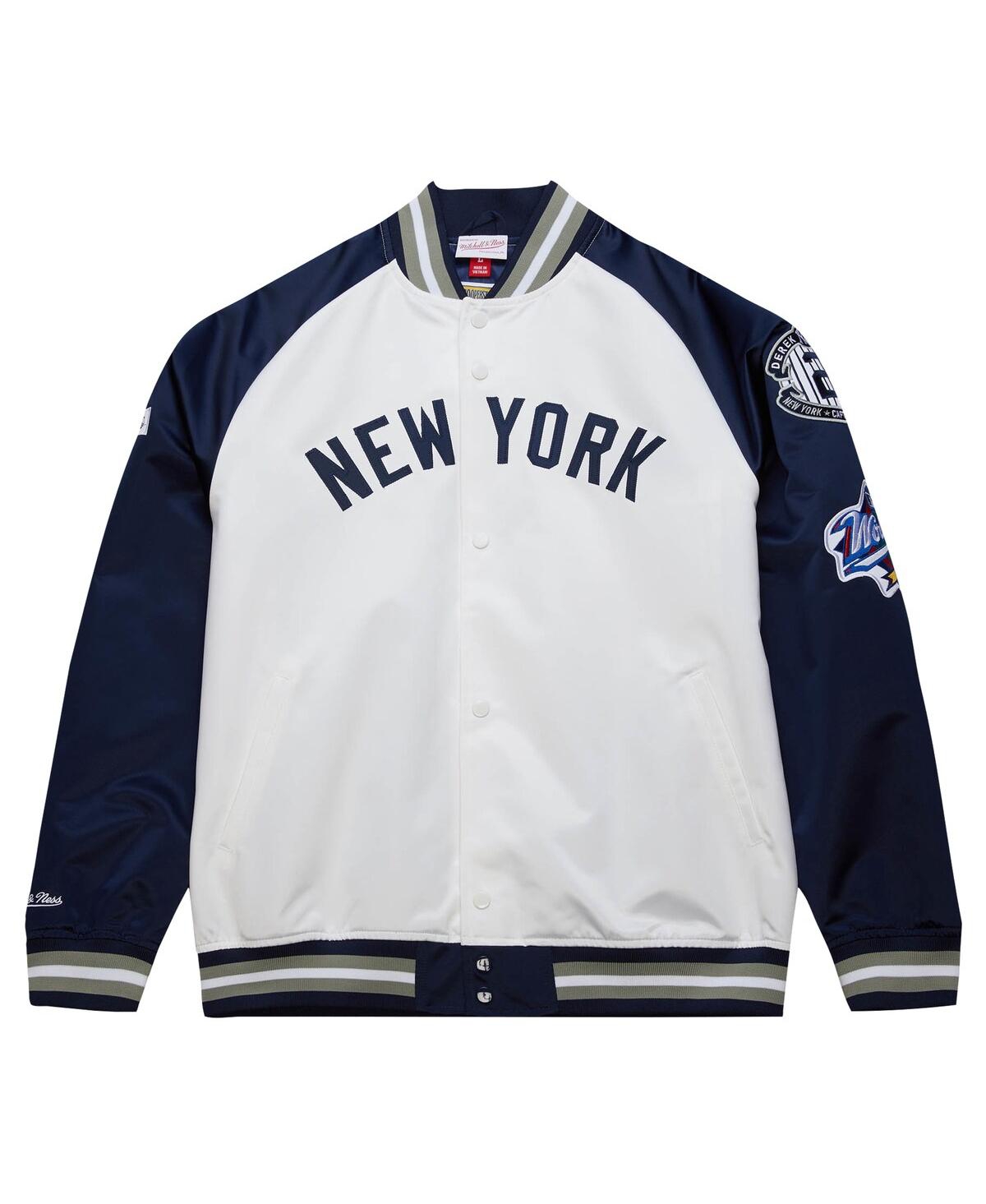 Mitchell & Ness Men's Derek JeterNavy New York Yankees Cooperstown Collection Legends Lightweight Satin Raglan Full-Snap Jacket - White, Navy