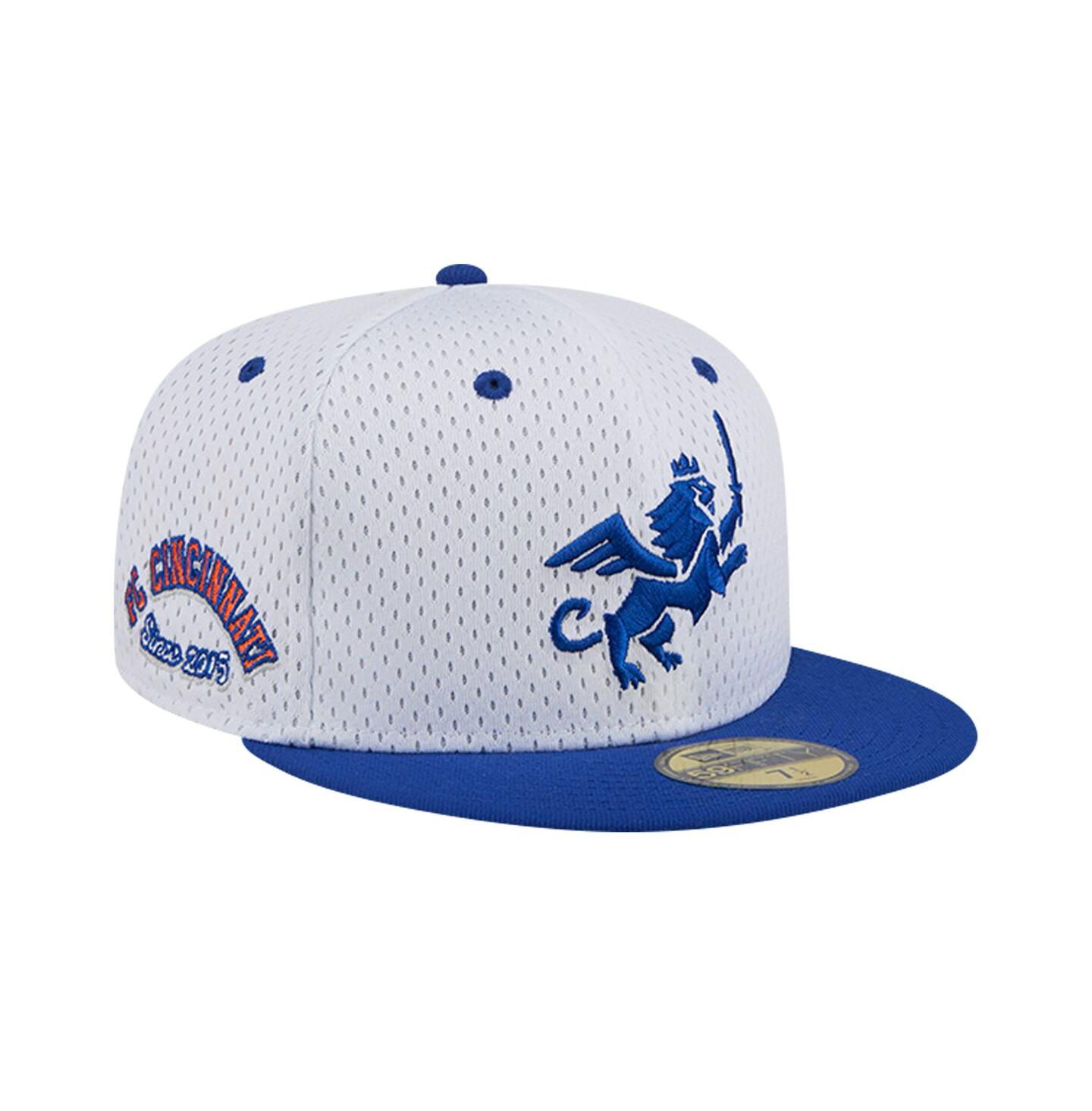 Мужская кепка New Era Gray FC Cincinnati Throwback Mesh 59FIFTY Fitted Hat — фото 1