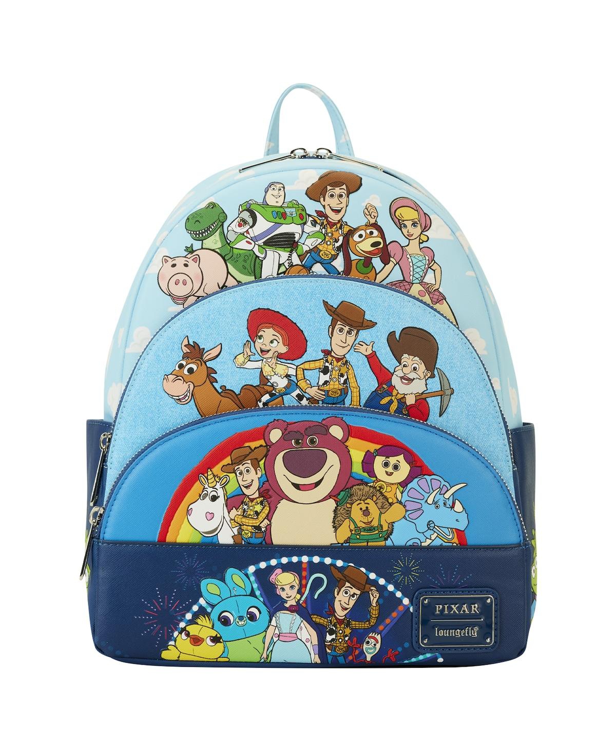 Loungefly Toy Story Movie Collab Triple Pocket Mini Backpack In Blue