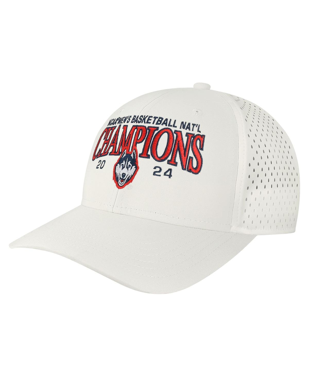 Men's UConn Huskies 2024 Ncaa Men's Basketball National Champions Rempa Adjustable Hat - White