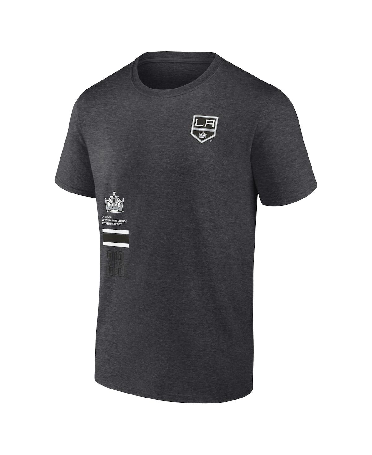 Fanatics Men's Heather Charcoal Los Angeles Kings Represent T-shirt In Heather Charcoal