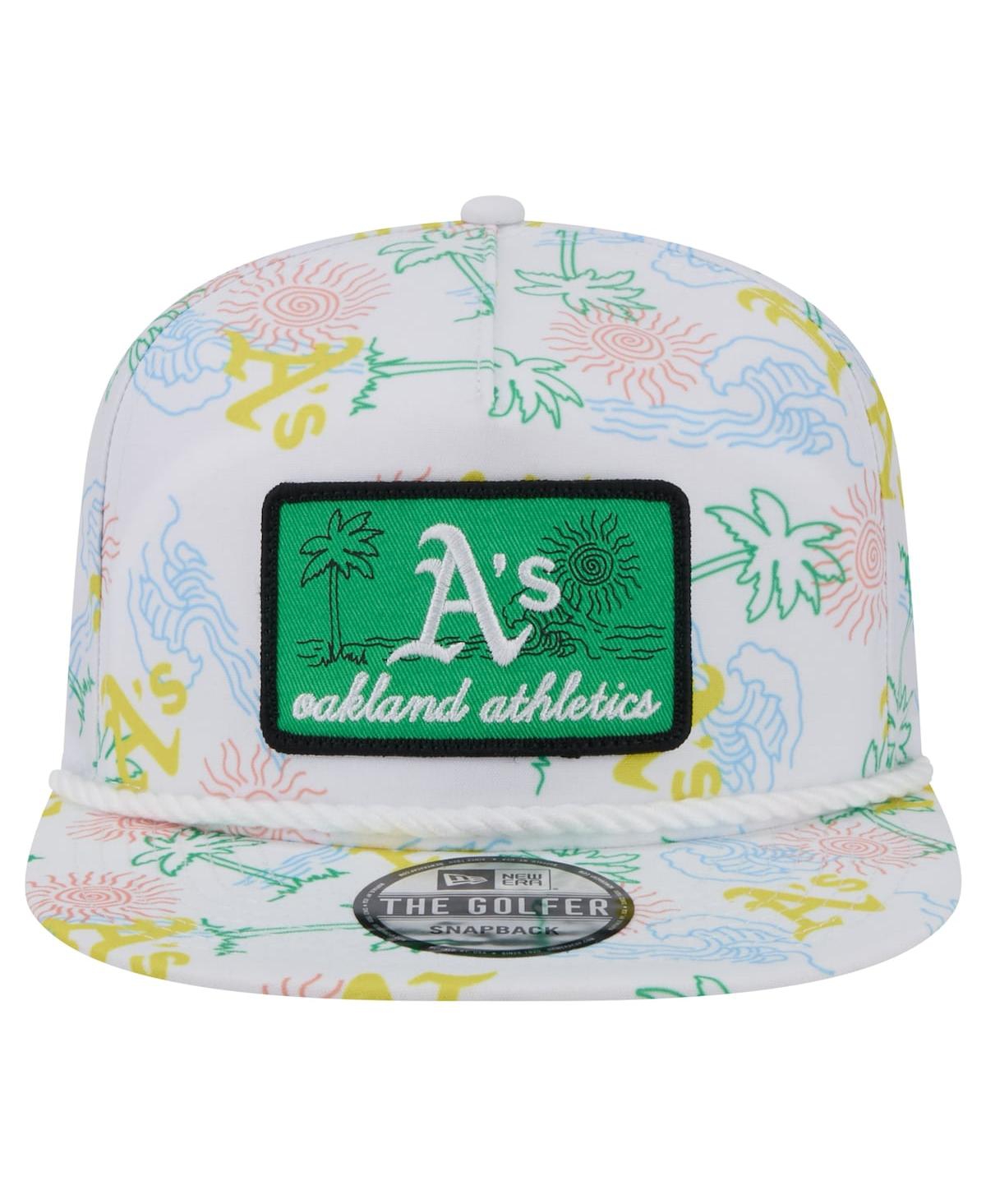 NEW ERA MEN'S WHITE OAKLAND ATHLETICS ISLANDER GOLFER SNAPBACK HAT 