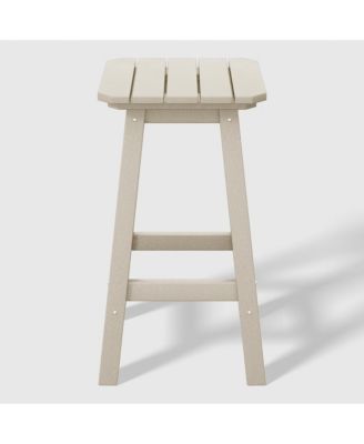 24" HDPE Outdoor Patio Counter High Backless Square  Set of 3