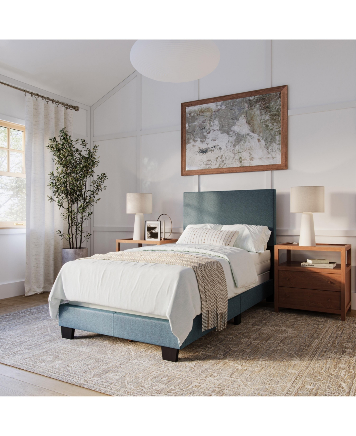 Amber & Emily Upholstered Modern Bed