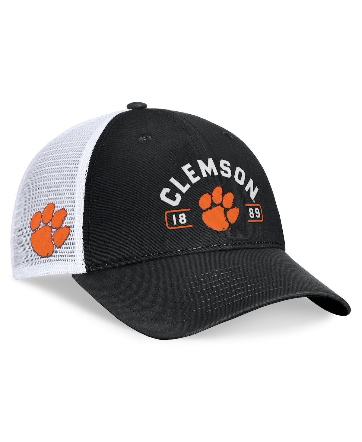 Men's / Clemson Tigers Free Kick Trucker Adjustable Hat - Black, White