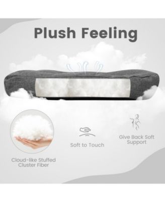 4 Pack 17.5 x 17 Inch U-Shaped Chair Pads with Polyester Cover-Grey