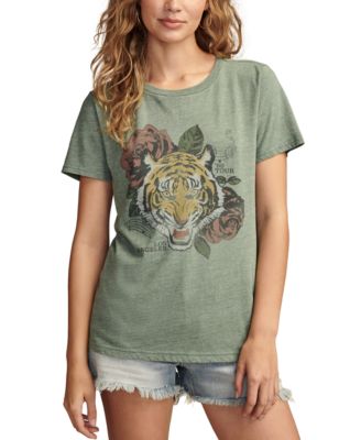 Lucky Brand - Women's Tiger Roses Tour '90 Classic Crewneck T-Shirt