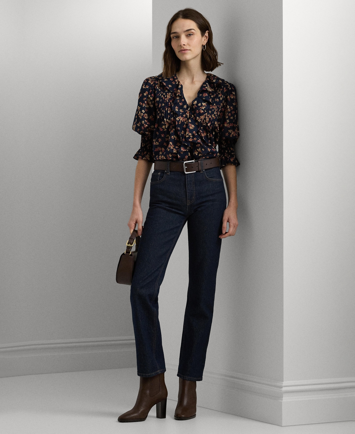 Lauren Ralph Lauren Women's Floral Puff-Sleeve Blouse