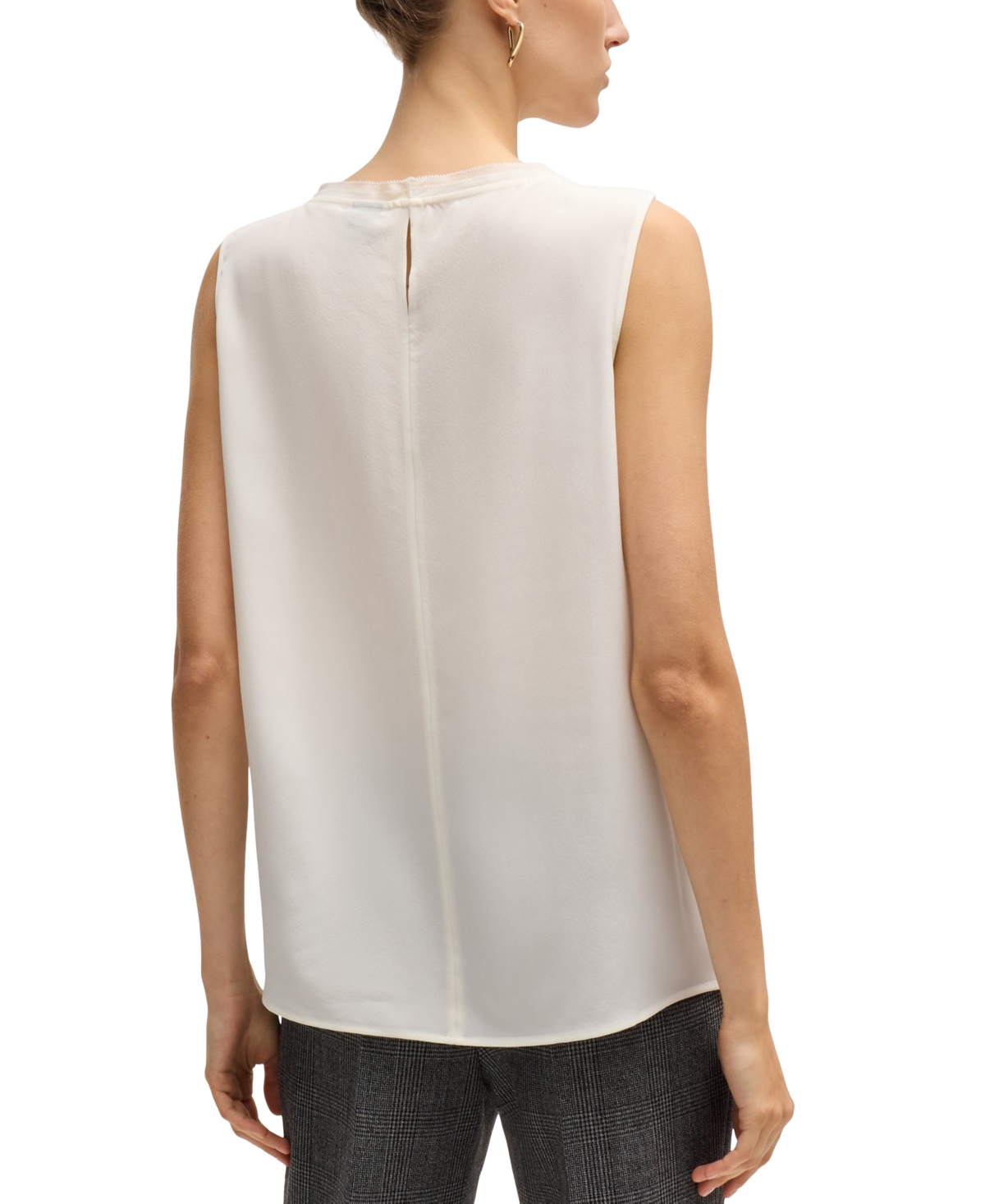 Hugo Boss Boss By  Women's Pleat-front Sleeveless Blouse In Bright Red