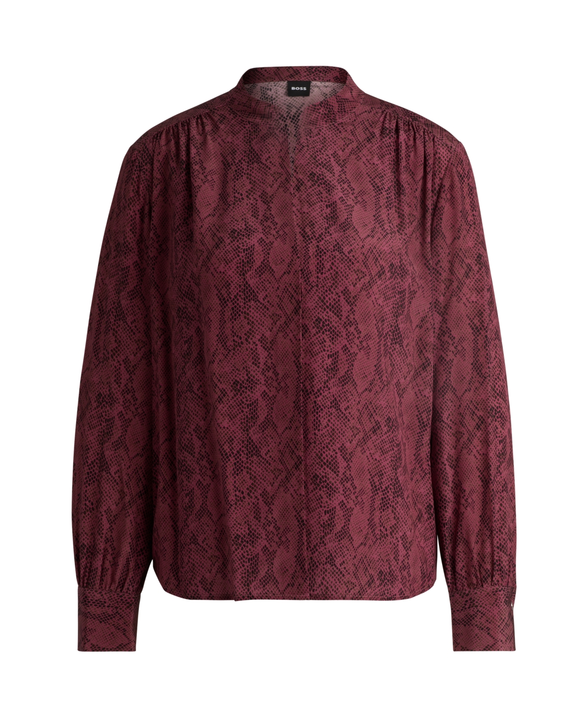 Hugo Boss Regular-fit Blouse In Snake-print Silk In Open Misc