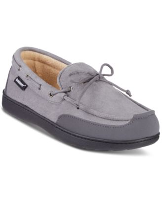 Men's Water Repellent Microsuede Carter Boater Moccasin Slipper with Memory Foam 