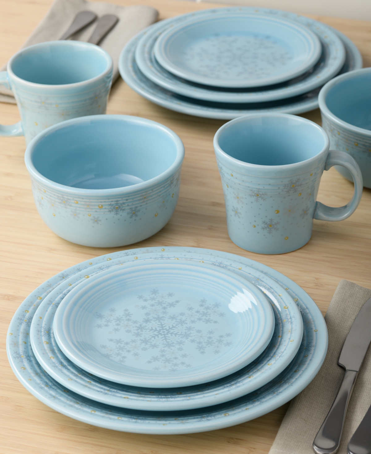 Fiesta Sky Snowflake Classic Dinner Plate, Exclusively At Macy's In Open Blue