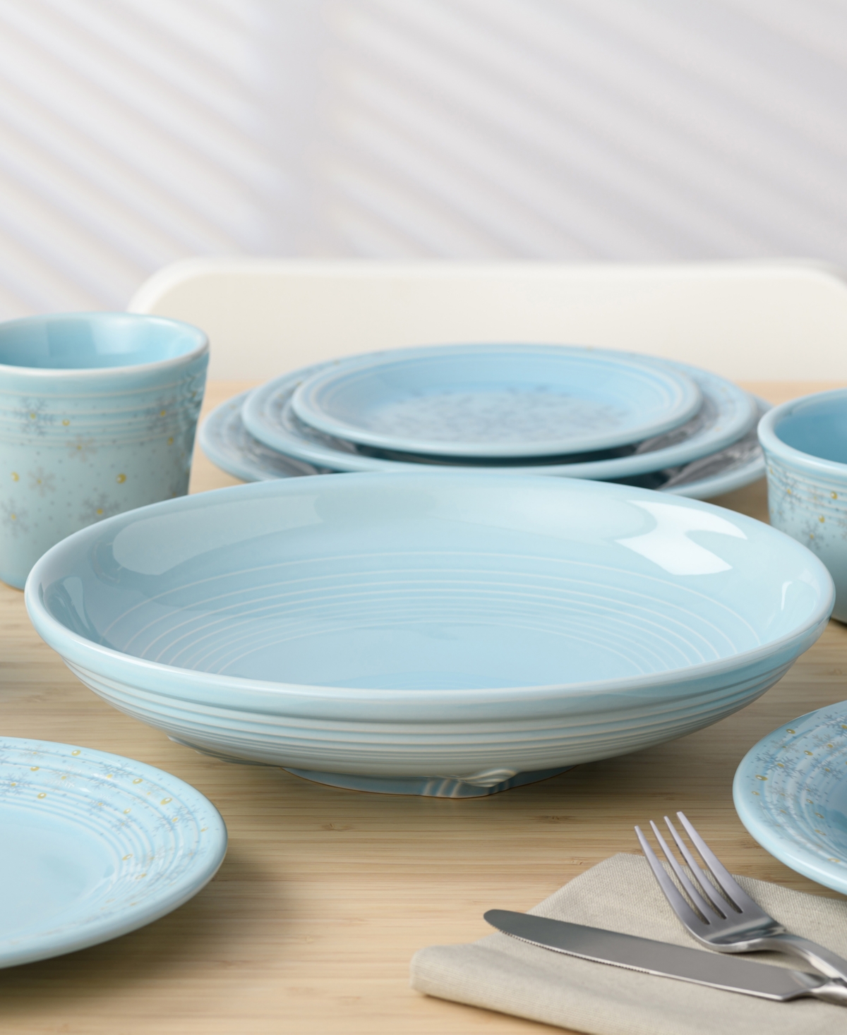 Fiesta Sky Snowflake Classic Salad Plate, Exclusively At Macy's In Open Blue