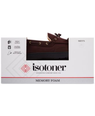 Men's Water Repellent Microsuede Carter Boater Moccasin Slipper with Memory Foam 