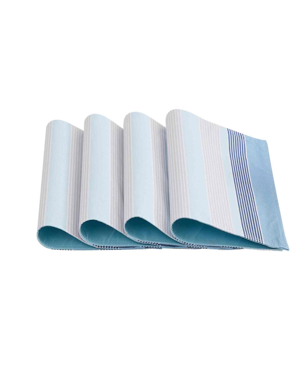 Avanti Breakers Stripe Water-resistant Indoor And Outdoor Placemats, Set Of 4, 13" X 19" In Blue
