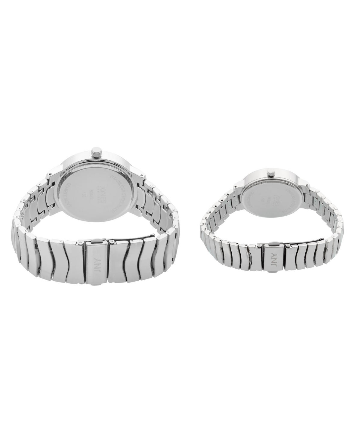 Jones New York Men And Women's Quartz Silver Alloy Watch 34mm And 30mm In Silver