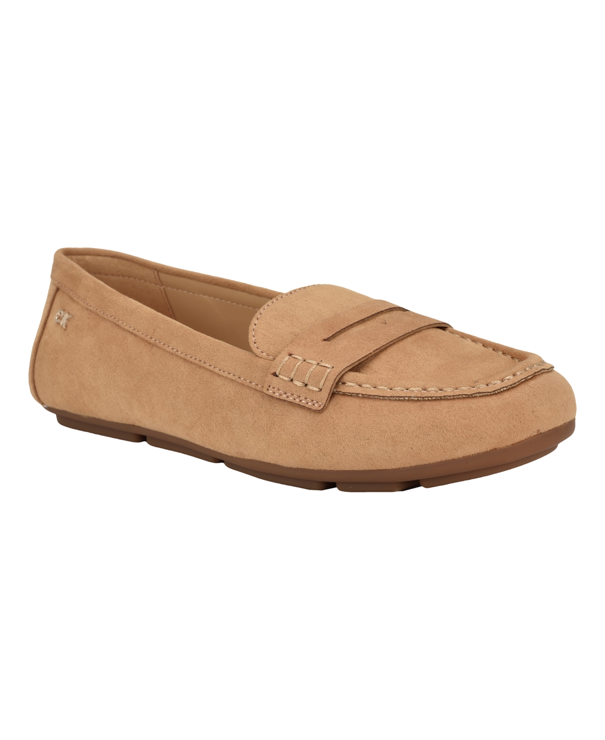 Calvin Klein Womens Solid Man Made Loafers In Medium Natural